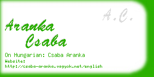 aranka csaba business card